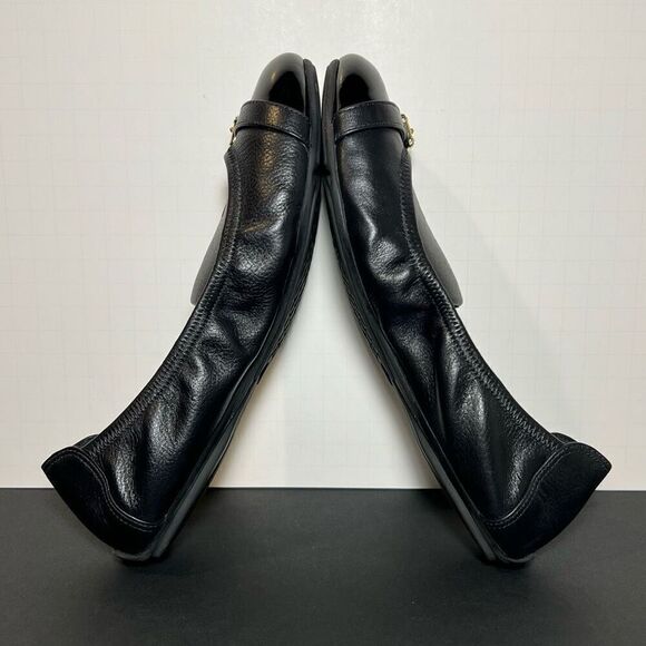 Womens COLE HAAN Classic Black Leather Slip On Flats / Size 7 Medium - Picture 6 of 8